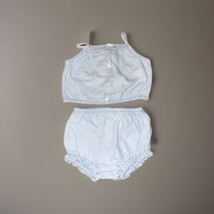 Old Navy Light Blue Halter Ruffle Hem Shorts Set Girls 12-18 Months